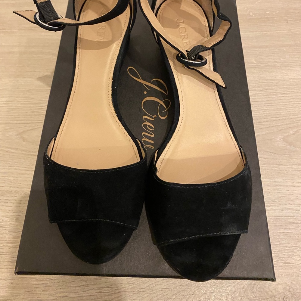 Lowe heeled, wedge sandal, open toe with strap